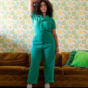 Big Bud Press - Short Sleeve Jumpsuit - Seafoam Green- SIZE SMALL
